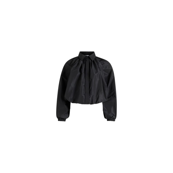 Patou Bubble blouse in Black recycled faille