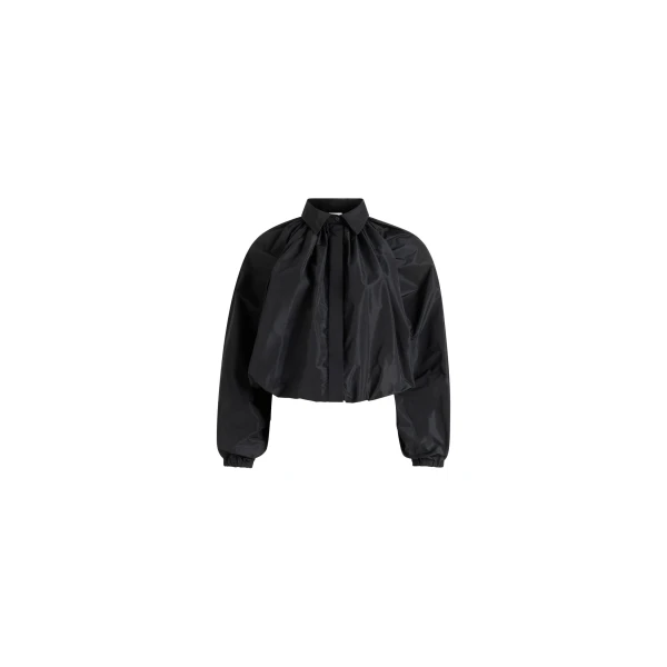 Bubble blouse in Black recycled faille