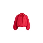 Patou Bubble blouse in Lipstick Red recycled faille