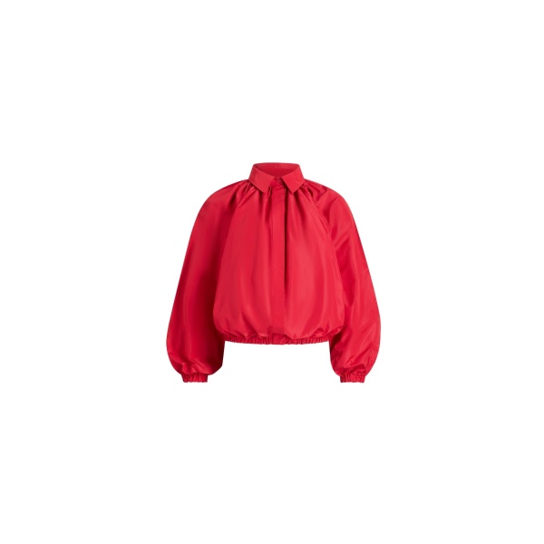 Patou Bubble blouse in Lipstick Red recycled faille