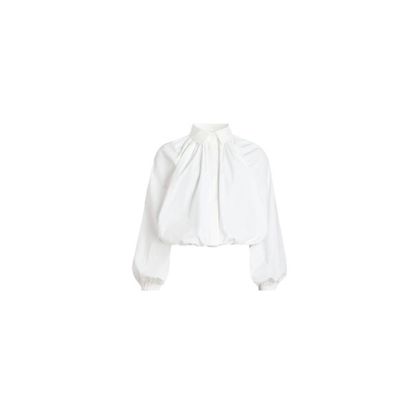 Patou Bubble blouse in White organic cotton poplin