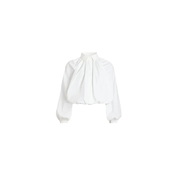 Bubble blouse in White organic cotton poplin