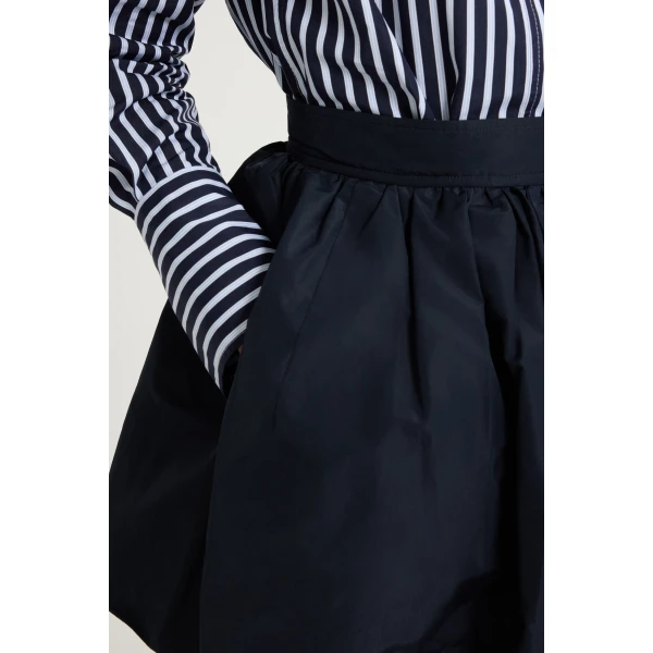 Bubble mini skirt in Navy Black recycled faille - Image 4