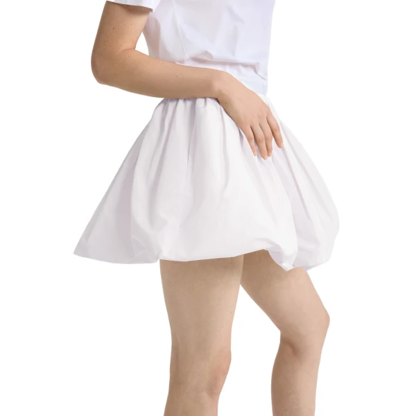 Bubble mini skirt in White organic cotton - Image 4