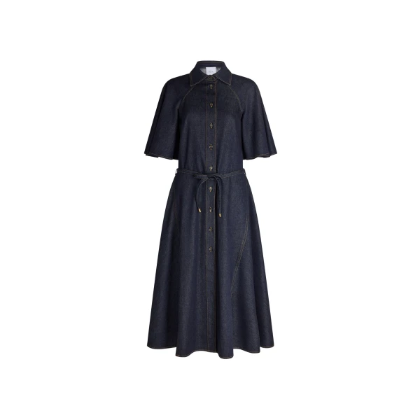 Buttoned midi dress in Blue Mountain Rodeo cotton blend denim