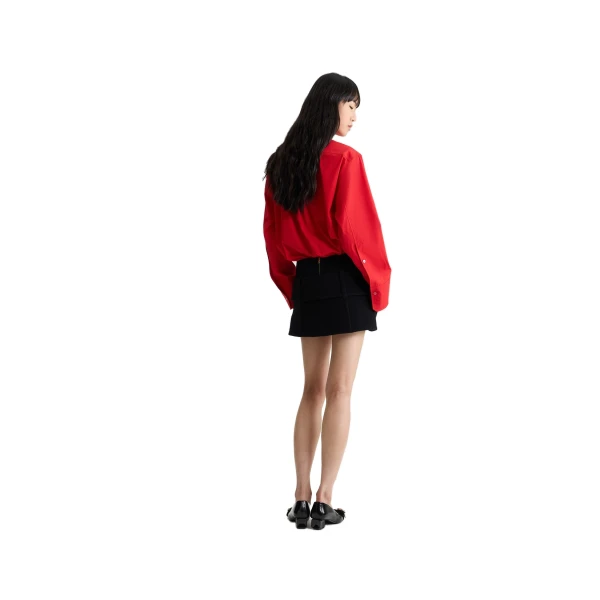 Cargo blouse in Elixir Red organic cotton poplin - Image 3