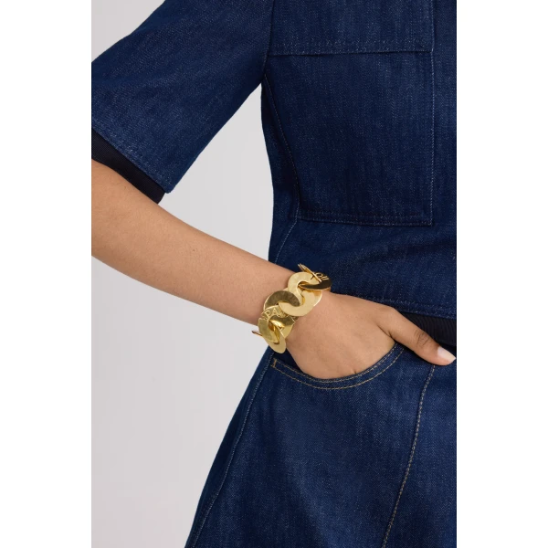 Coin bracelet in gold-plated brass - Image 2