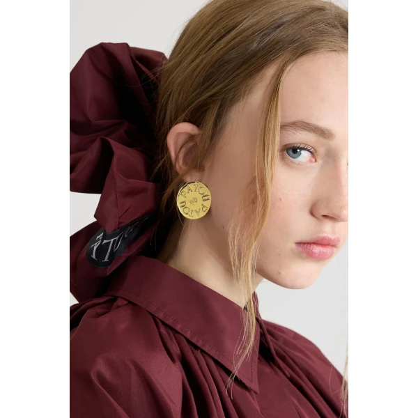 Coin clip earrings in gold-plated brass - Image 3