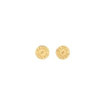 Patou Coin clip earrings in gold-plated brass