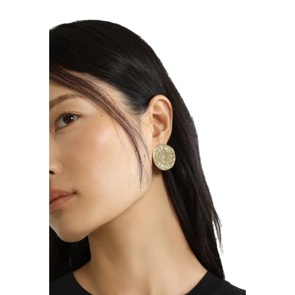 Coin earrings in gold-plated brass - Image 3