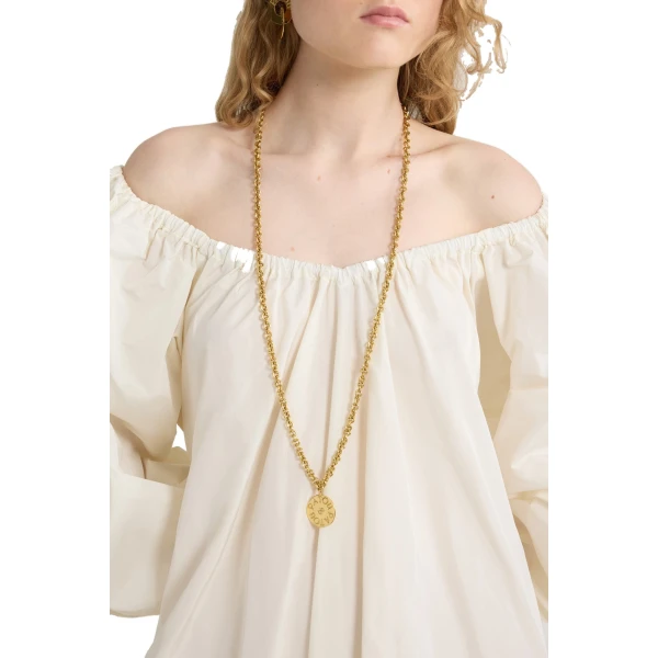 Coin pendant necklace in gold-plated brass - Image 2