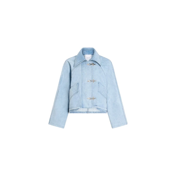 Patou Cotton oversized short parka in Riviera Sky Blue