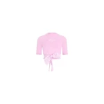 Patou Cotton poplin knotted t-shirt in Bougainvillea Pink