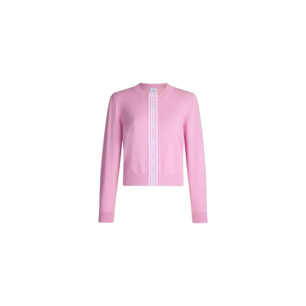 Patou Cotton poplin short cardigan in Bougainvillea Pink