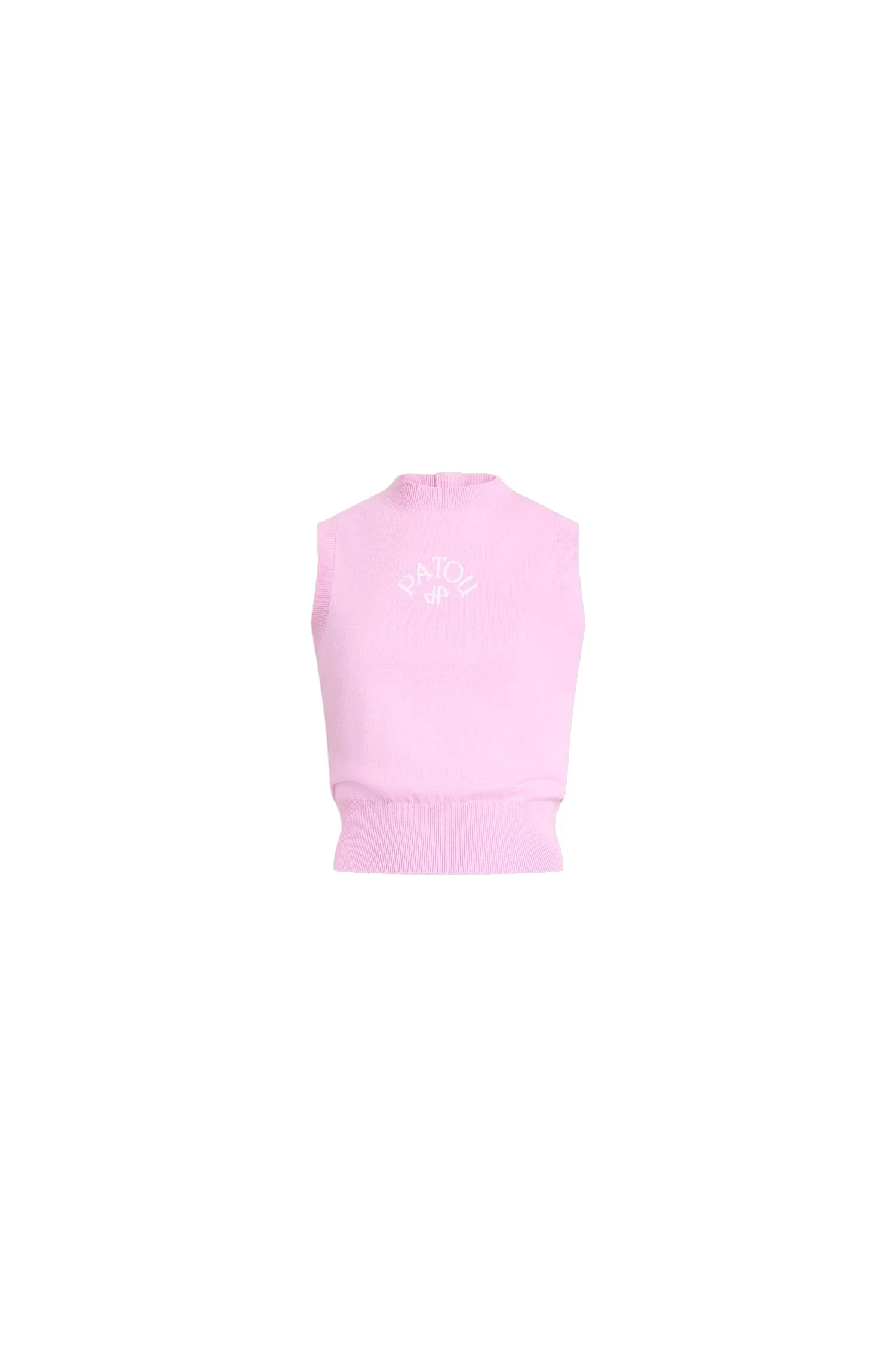 Patou Cotton sleeveless knitted top in Bougainvillea Pink | Knitwear | Coveti Patou Cotton sleeveless knitted top in Bougainvillea Pink