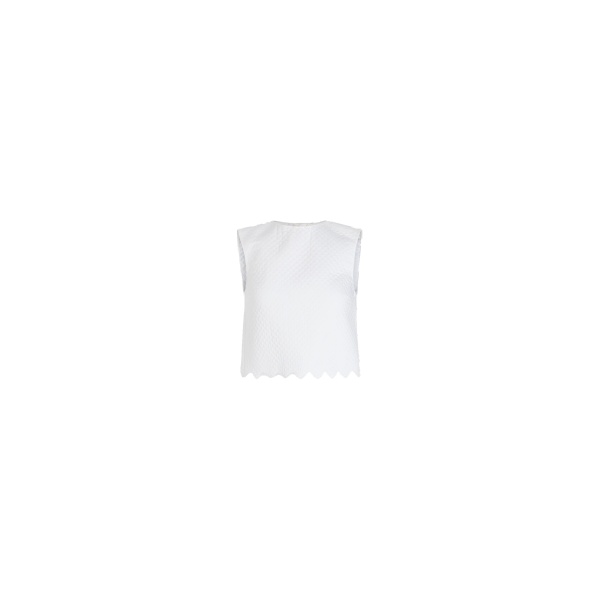 Patou Crop top in White quilted sustainable viscose blend