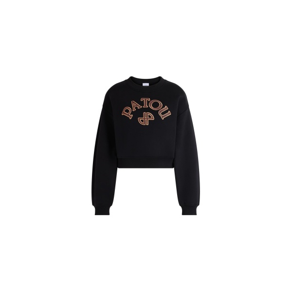 Patou Cropped Patou organic cotton sweatshirt in Black
