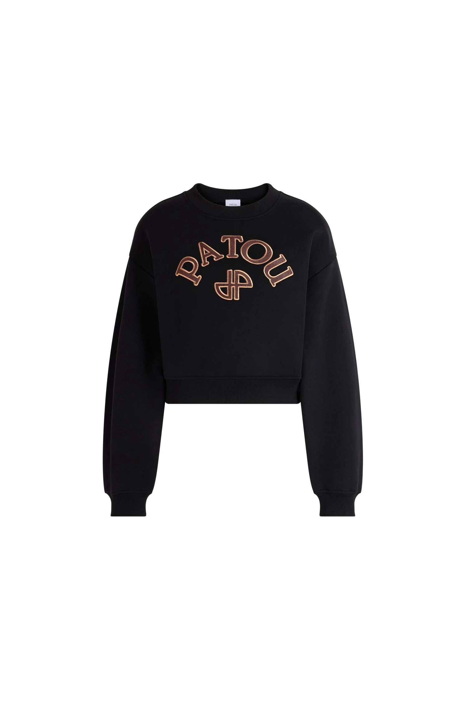 Patou Cropped Patou organic cotton sweatshirt in Black | Tops | Coveti Patou Cropped Patou organic cotton sweatshirt in Black