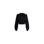 Patou Cropped bow sweatshirt in Black organic cotton