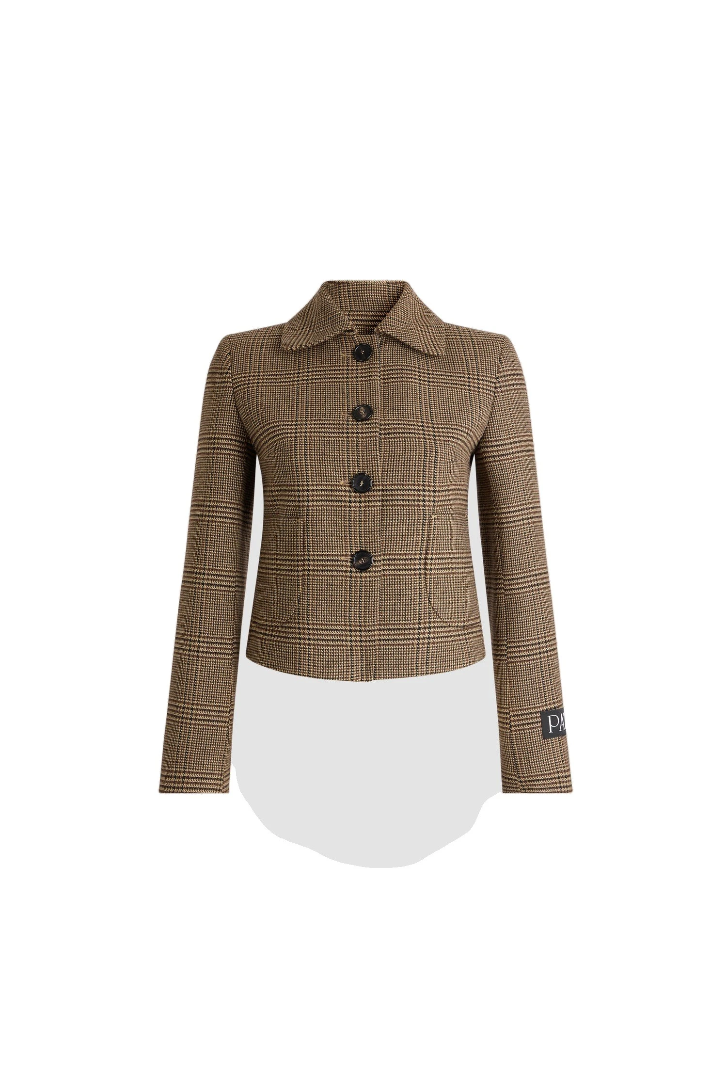 Patou Cropped buttoned jacket in Autumn Prince of Wales | Jackets | Coveti Patou Cropped buttoned jacket in Autumn Prince of Wales