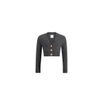 Patou Cropped cardigan in Mercury wool and cashmere