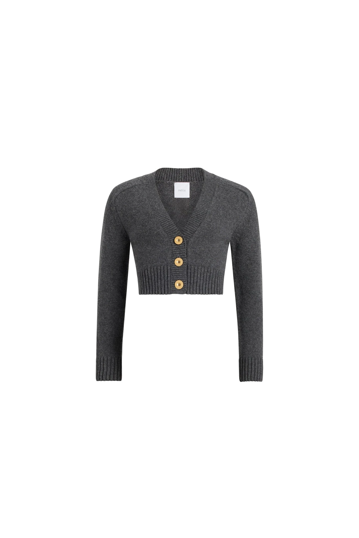 Patou Cropped cardigan in Mercury wool and cashmere | Knitwear | Coveti Patou Cropped cardigan in Mercury wool and cashmere