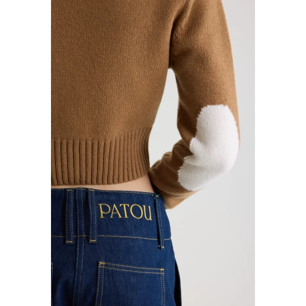 Cropped cardigan in Nutmeg wool and cashmere - Image 4
