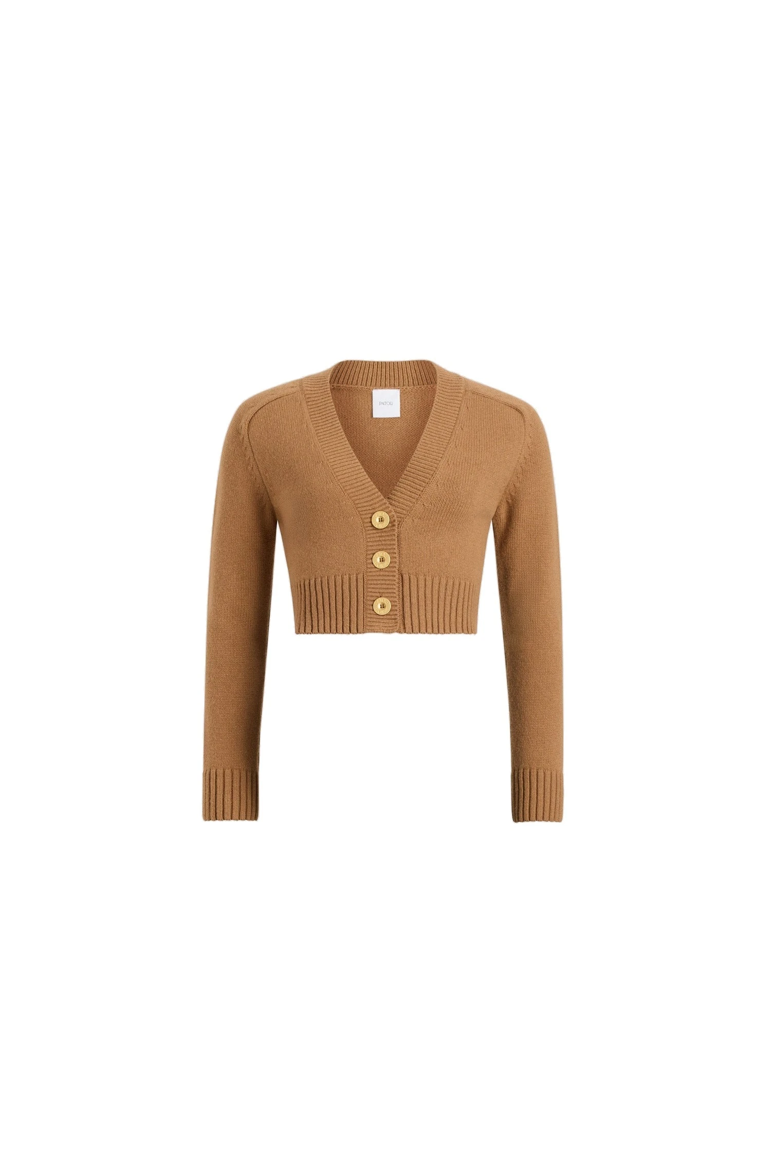 Patou Cropped cardigan in Nutmeg wool and cashmere | Knitwear | Coveti Patou Cropped cardigan in Nutmeg wool and cashmere