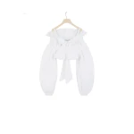 Patou Cropped drawstring top in White sustainable cotton