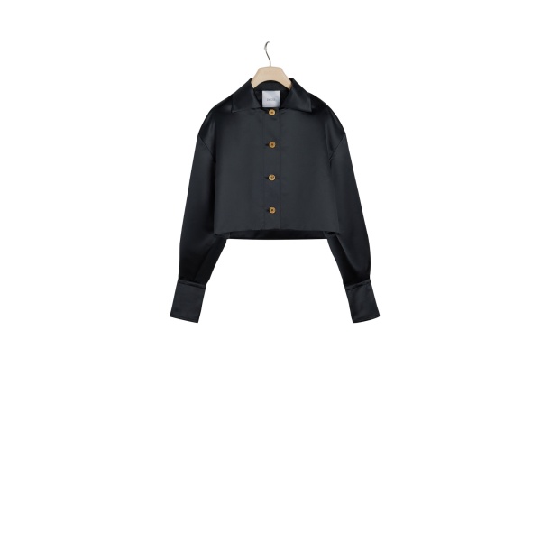 Patou Cropped jacket in Black satin
