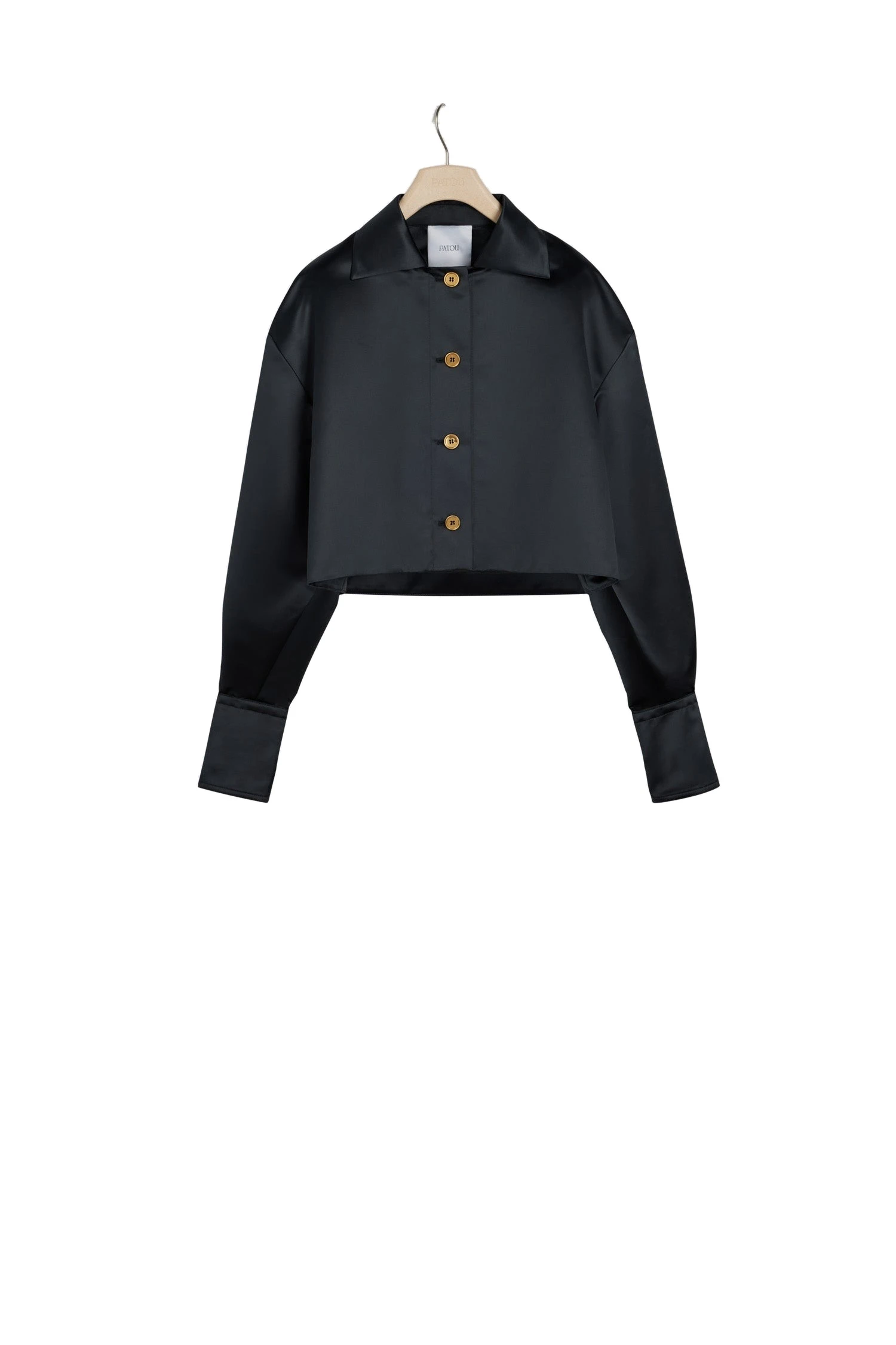 Patou Cropped jacket in Black satin | Jackets | Coveti Patou Cropped jacket in Black satin