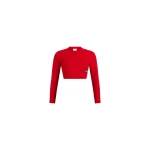 Patou Cropped jumper in Madder Red wool and cashmere