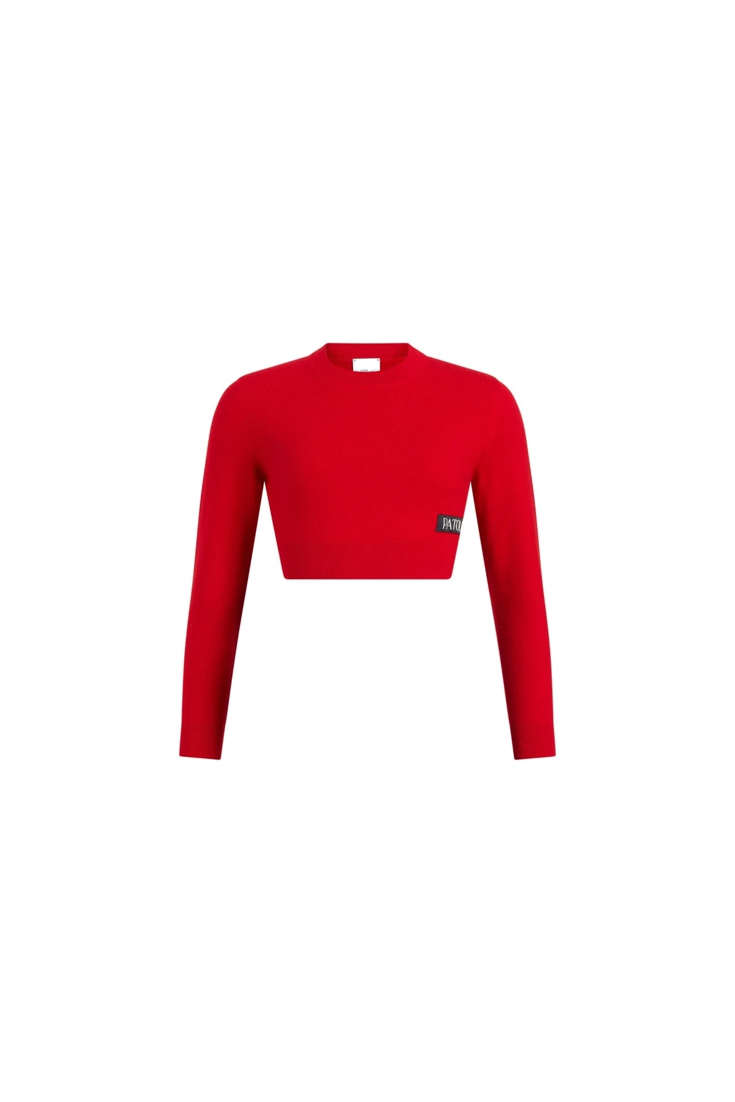 Patou Cropped jumper in Madder Red wool and cashmere | Knitwear | Coveti Patou Cropped jumper in Madder Red wool and cashmere