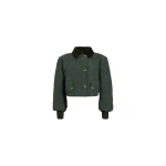 Patou Cropped quilted bomber in Bottle Green recycled nylon
