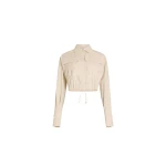 Patou Cropped safari shirt in Tapioca organic cotton poplin