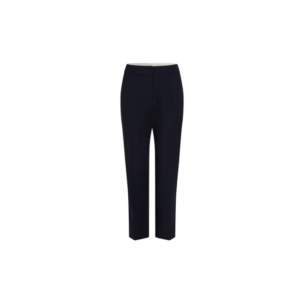 Patou Cropped trousers in Navy Black sustainable technical wool twill