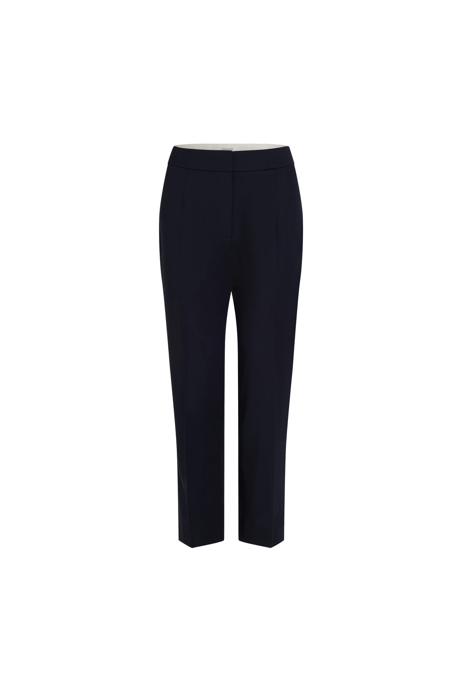 Patou Cropped trousers in Navy Black sustainable technical wool twill | Pants | Coveti Patou Cropped trousers in Navy Black sustainable technical wool twill