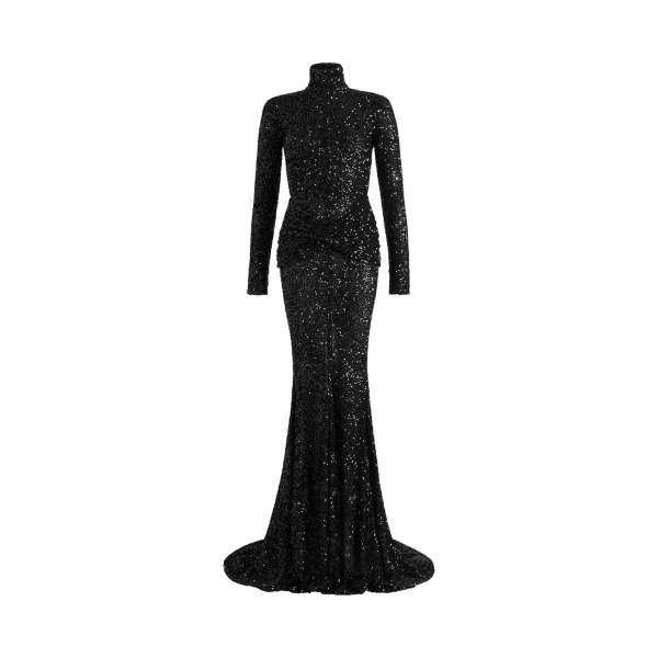 Cut-out back maxi dress in Black sequin - Image 2