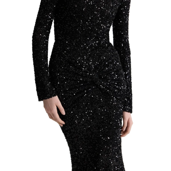 Cut-out back maxi dress in Black sequin - Image 5