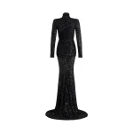 Patou Cut-out back maxi dress in Black sequin