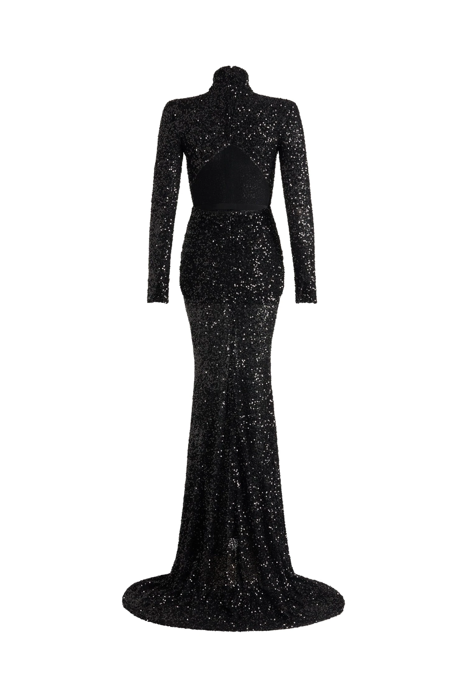 Patou Cut-out back maxi dress in Black sequin | Dresses | Coveti Patou Cut-out back maxi dress in Black sequin