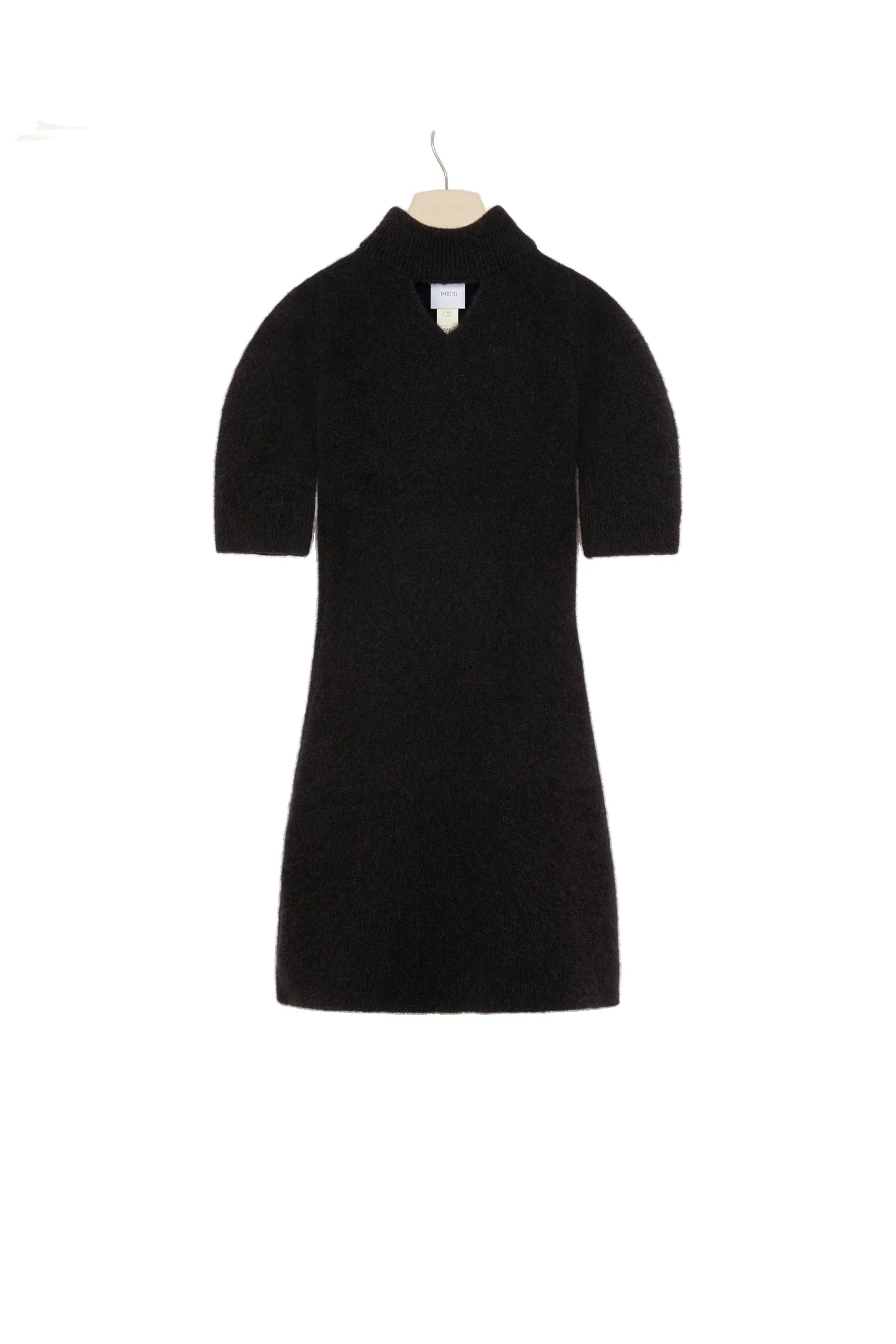 Patou Cut-out mini dress in Black sustainable alpaca blend | Dresses | Coveti Patou Cut-out mini dress in Black sustainable alpaca blend