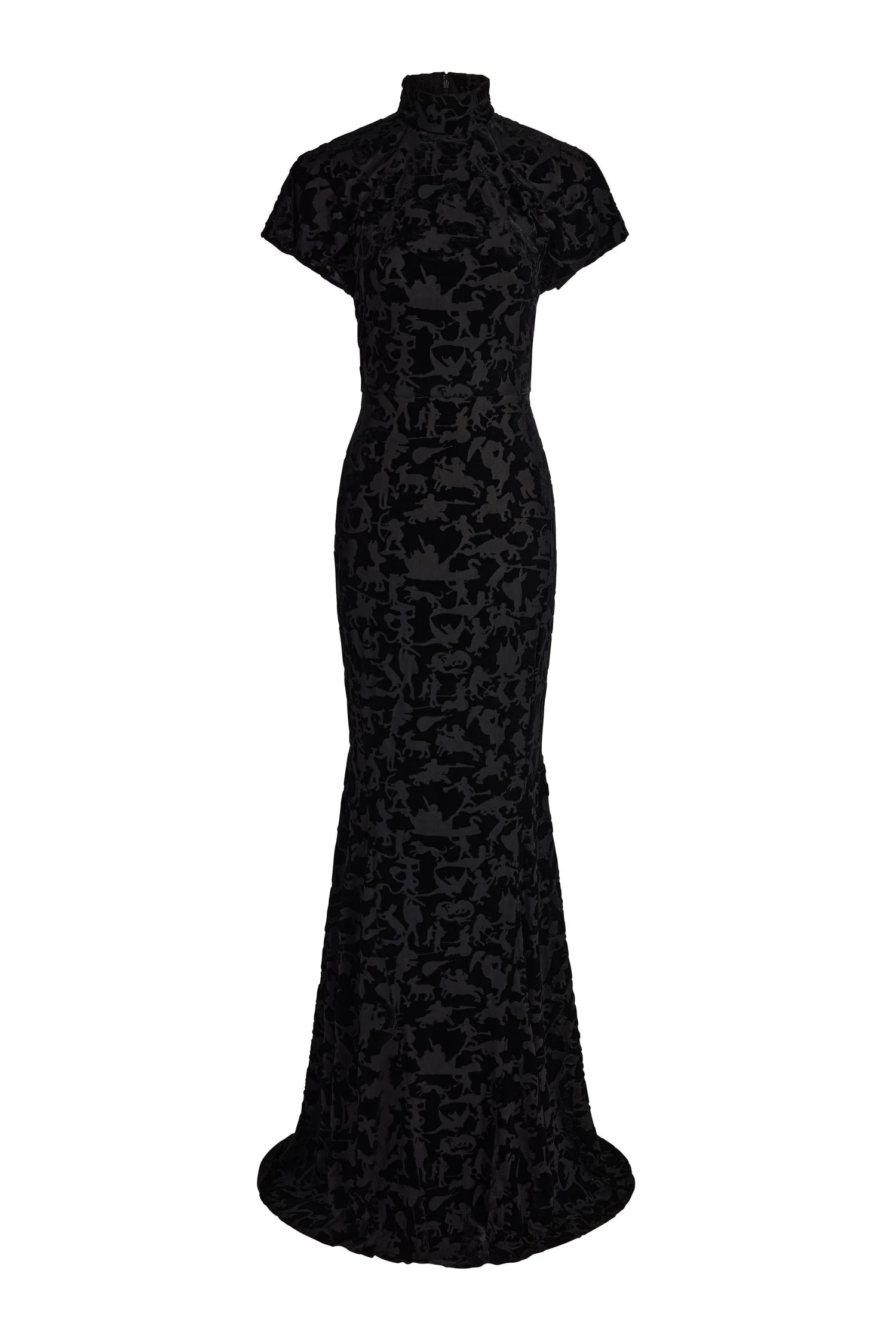 Patou Devoré long dress in Black blended polyester | Dresses | Coveti Patou Devoré long dress in Black blended polyester