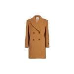 Patou Double-breasted coat in Biscuit wool and cashmere blend