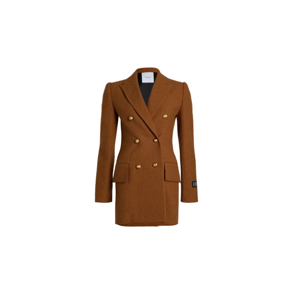 Double-breasted jacket in Autumn Leaf sustainable wool and organic cotton tweed