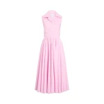 Patou Draped recycled faille midi dress in Primrose Pink