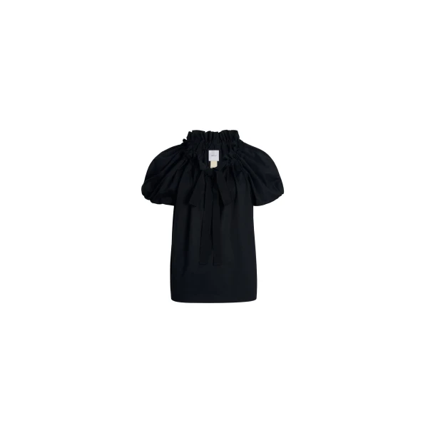 Drawstring t-shirt in Black organic cotton