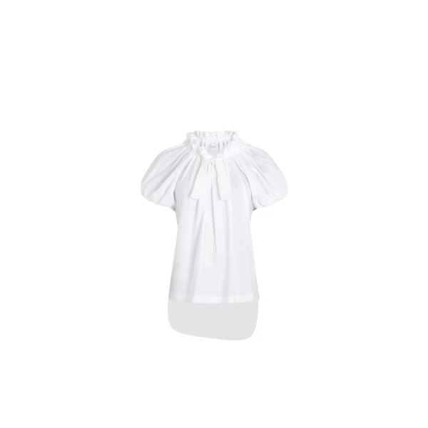 Drawstring t-shirt in White organic cotton