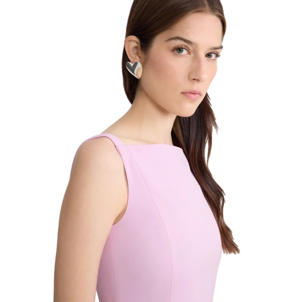 Eco-friendly blended wool strapless sheath dress in Orchid Ice - Image 4