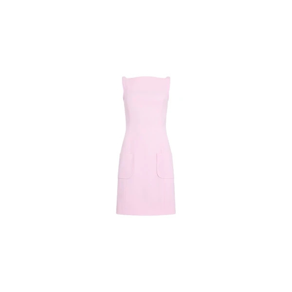Patou Eco-friendly blended wool strapless sheath dress in Orchid Ice